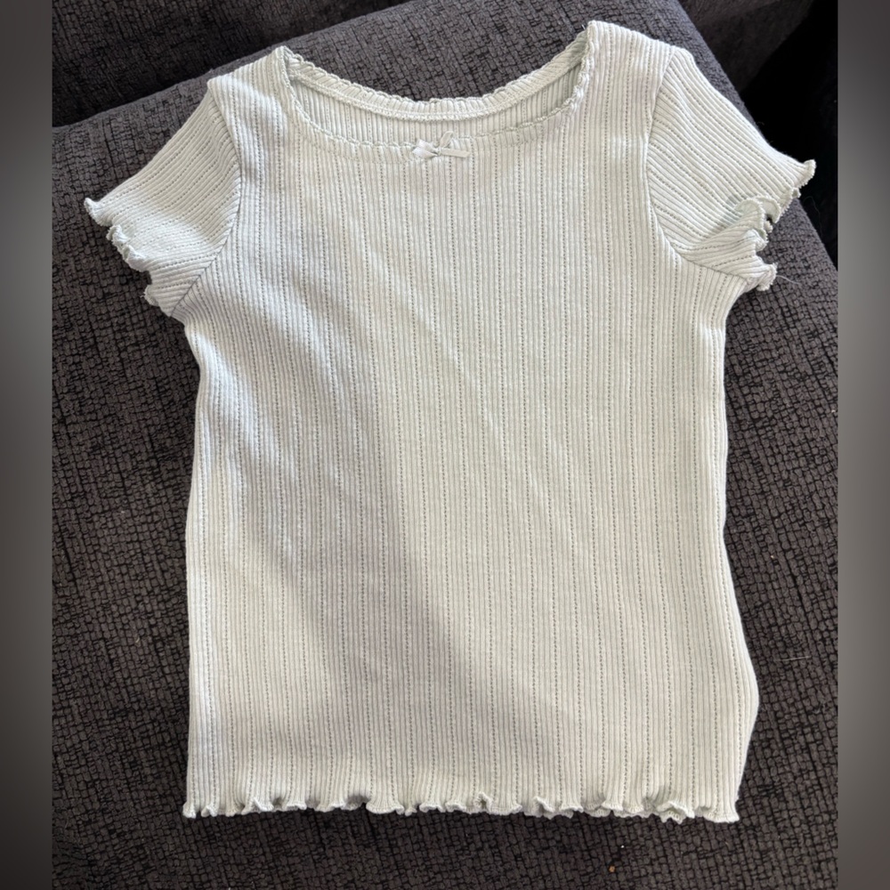 Light mint green Ribbed Kids Shirt